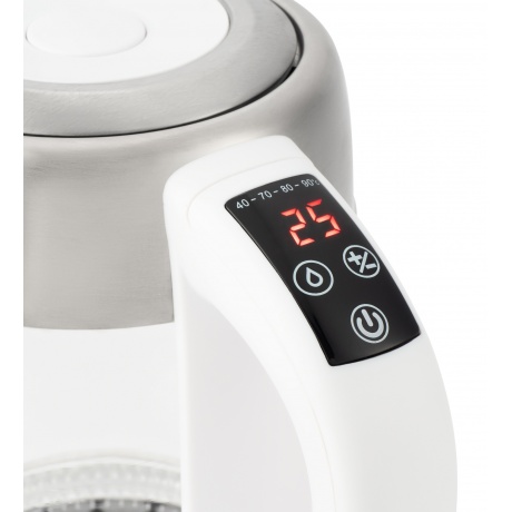 Чайник электрический Hyundai HYK-S5807 1.7л. 2200Вт белый/серебристый (стекло/металл) - фото 13