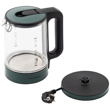 Чайник электрический Hyundai HYK-S4805 1.7л. 2200Вт темно-зеленый (стекло/пластик) - фото 20