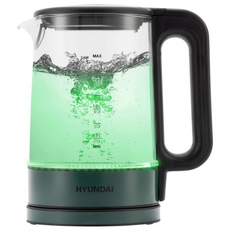 Чайник электрический Hyundai HYK-S4805 1.7л. 2200Вт темно-зеленый (стекло/пластик) - фото 9