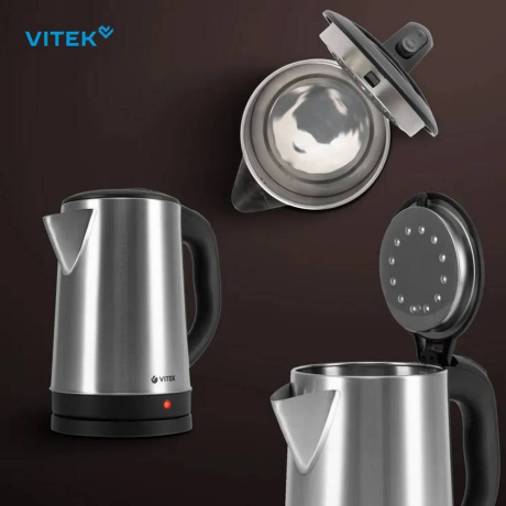 Чайник электрический Vitek VT-1150 1.8л. 1700Вт серебристый (нерж.сталь) - фото 11
