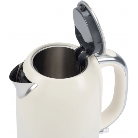 Чайник электрический Hyundai HYK-S9900 1.7л. 2200Вт молочный/серебристый (металл) - фото 4