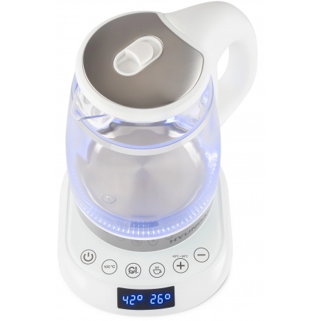 Чайник электрический Hyundai HYK-G5507 1.7л. 2200Вт белый/серебристый (стекло) - фото 4