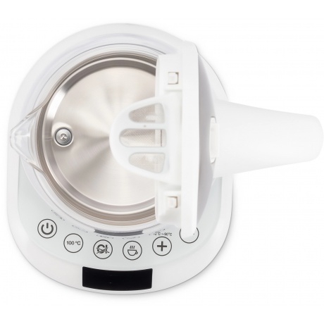 Чайник электрический Hyundai HYK-G5507 1.7л. 2200Вт белый/серебристый (стекло) - фото 7