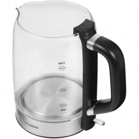 Чайник электрический Hyundai HYK-G5501 1.7л. 2200Вт серебристый/черный (стекло) - фото 12