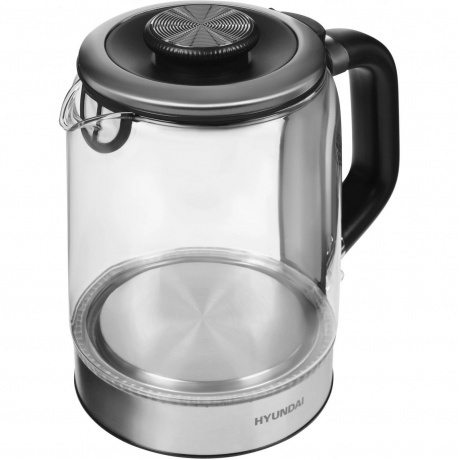 Чайник электрический Hyundai HYK-G5501 1.7л. 2200Вт серебристый/черный (стекло) - фото 7