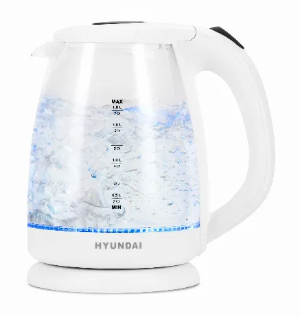 Чайник электрический Hyundai HYK-G2001 1.8л. 2200Вт белый/серый ...