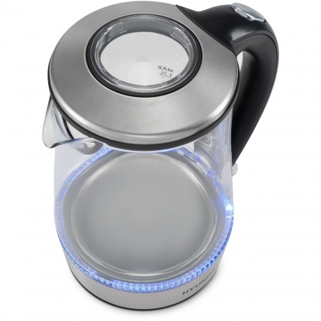 Чайник электрический Hyundai HYK-G8406 1.7л. 2200Вт прозрачный/черный (металл) - фото 6