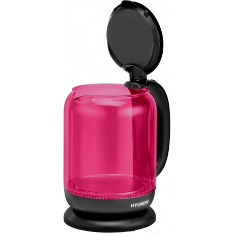 Чайник электрический Hyundai HYK-G4808 1.7л. 2200Вт малиновый/черный (стекло) - фото 3
