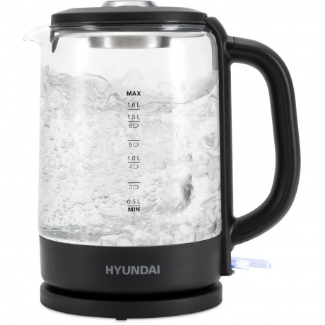 Чайник электрический Hyundai HYK-G3402 1.7л. 2200Вт серый/серебристый (стекло/пластик) - фото 2