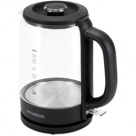 Чайник электрический Hyundai HYK-G3402 1.7л. 2200Вт серый/серебристый (стекло/пластик) - фото 5
