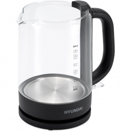 Чайник электрический Hyundai HYK-G3402 1.7л. 2200Вт серый/серебристый (стекло/пластик) - фото 7