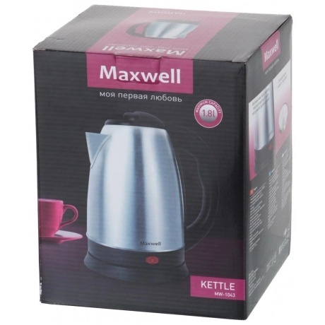 Чайник электрический Maxwell MW-1043 1.8л. 1800Вт сталь (металл/пластик) - фото 7