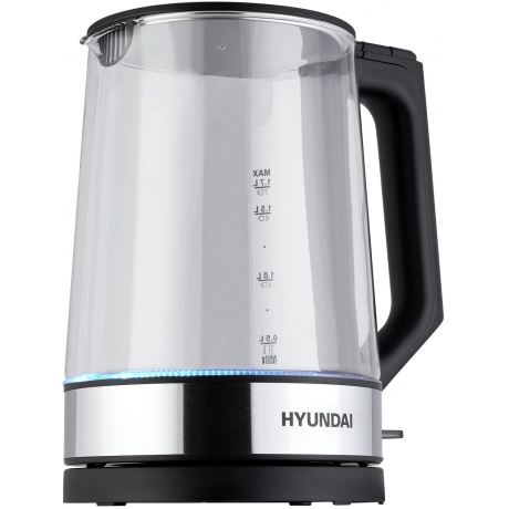 Чайник электрический Hyundai HYK-G8808 1.7л. 2200Вт черный/серебристый (стекло) - фото 4