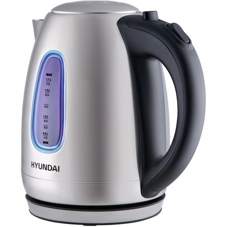 Чайник электрический Hyundai HYK-S2402 1.7л. 2200Вт серебристый матовый/черный (металл) - фото 3