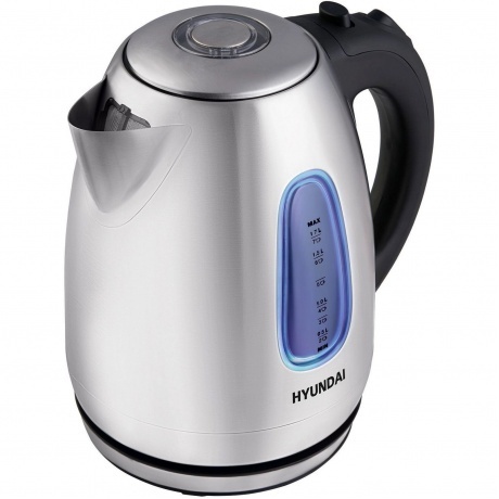 Чайник электрический Hyundai HYK-S2402 1.7л. 2200Вт серебристый матовый/черный (металл) - фото 5