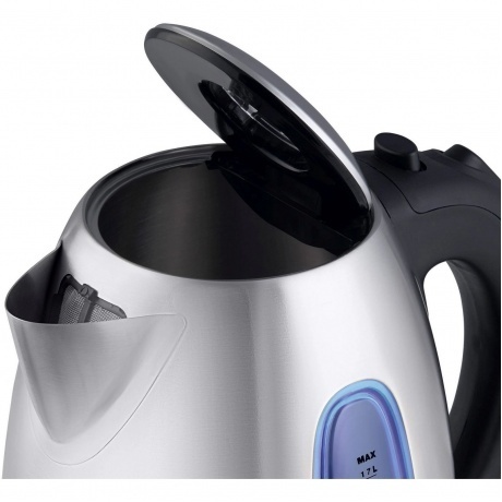 Чайник электрический Hyundai HYK-S2402 1.7л. 2200Вт серебристый матовый/черный (металл) - фото 6