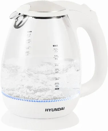 Чайник электрический Hyundai HYK-G3805 1.7л. 2200Вт белый/прозра...