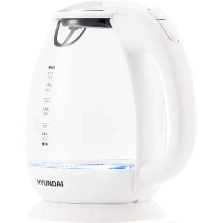 Чайник электрический Hyundai HYK-G3805 1.7л. 2200Вт белый/прозрачный (стекло) - фото 6