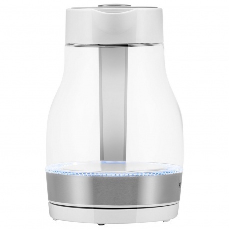 Чайник электрический Hyundai HYK-G3802 1.7л. 2200Вт белый/серебристый (стекло) - фото 4