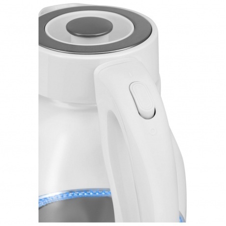 Чайник электрический Hyundai HYK-G3802 1.7л. 2200Вт белый/серебристый (стекло) - фото 7