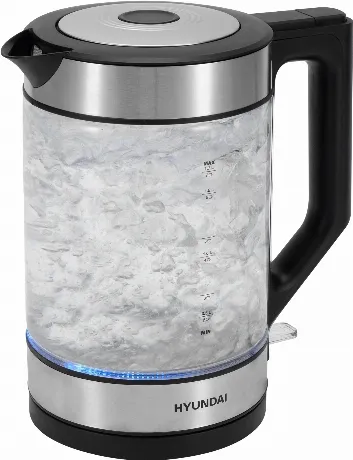 Чайник электрический Hyundai HYK-G3509 1.7л. 2200Вт черный/прозр...