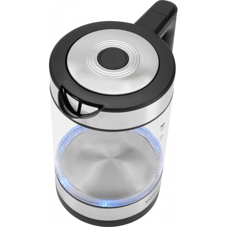 Чайник электрический Hyundai HYK-G3509 1.7л. 2200Вт черный/прозрачный (стекло/пластик) - фото 4