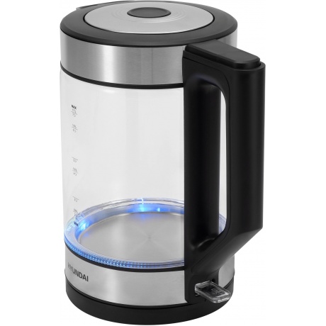 Чайник электрический Hyundai HYK-G3509 1.7л. 2200Вт черный/прозрачный (стекло/пластик) - фото 8
