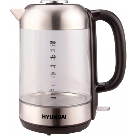 

Чайник электрический Hyundai HYK-G4034 1.8л. 2200Вт черный/прозрачный (стекло/пластик)