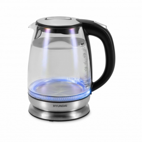 Чайник электрический Hyundai HYK-G8800 1.7л. 2200Вт черный/сереб...