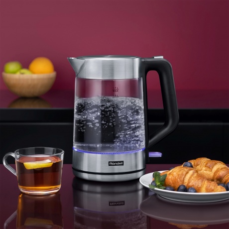 Чайник электрический Rondell RDE-1008 1.7л. 2200Вт прозрачный (стекло) - фото 4