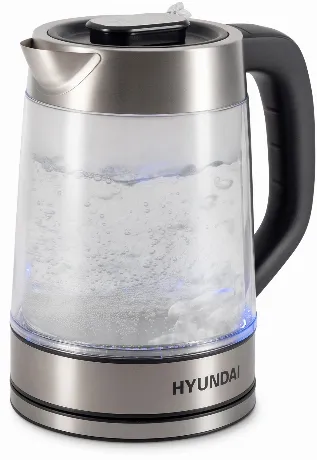 Чайник электрический Hyundai HYK-G4015 1.9л. 2200Вт черный/сереб...