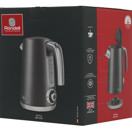 Чайник электрический Rondell 1002-RE-01 1.7л. 2200Вт черный (металл) - фото 16