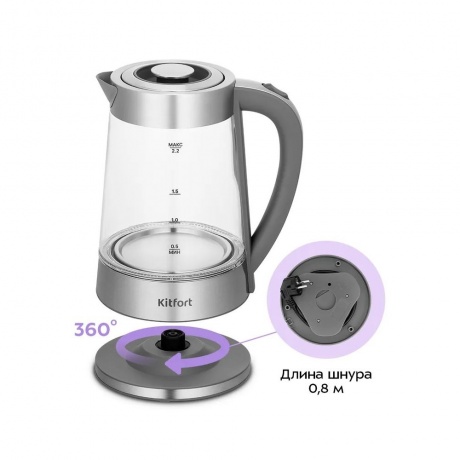 Чайник электрический Kitfort КТ-6763 - фото 8