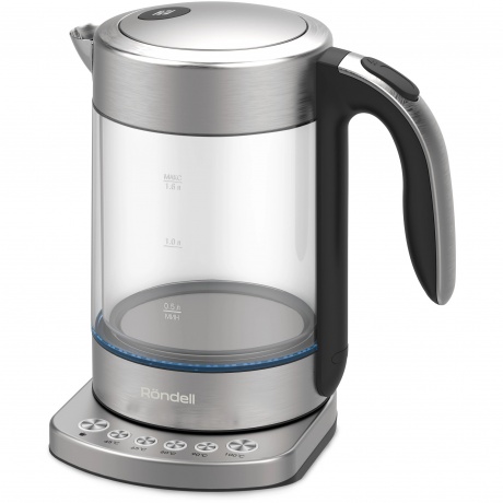 

Чайник электрический Rondell RDE-WK888 1.6л. 2200Вт серебристый/прозрачный корпус: стекло