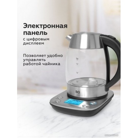 Чайник электрический BQ KT1703G Стальной-Черный - фото 5