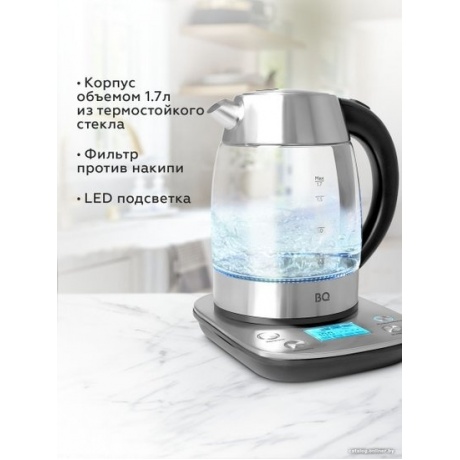 Чайник электрический BQ KT1703G Стальной-Черный - фото 9