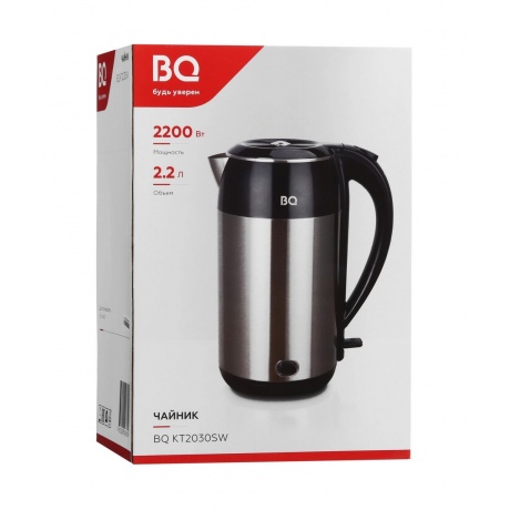 Чайник электрический BQ KT2030SW Черный-Cталь - фото 5