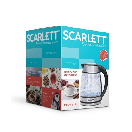 Чайник электрический Scarlett SC-EK27G54 серебристый/черный - фото 6