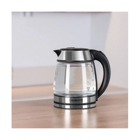 Чайник электрический Scarlett SC-EK27G54 серебристый/черный - фото 7
