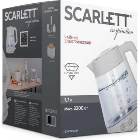 Чайник электрический Scarlett SC-EK27G104 белый - фото 16