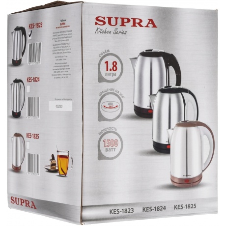 Чайник электрический Supra KES-1823 серебристый/черный - фото 8