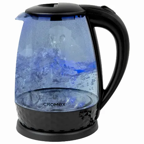 Чайник электрический CROMEX KT-308, 1,8л, 1500Вт, стекло, черный...