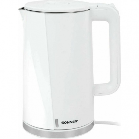 

Чайник электрический Sonnen KT-8718W 1,7л, 2200Вт, белый, двойные стенки
