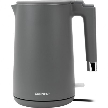 

Чайник электрический Sonnen KT-8719G, 1,5л, 2200 Вт, графитовый, двойные стенки