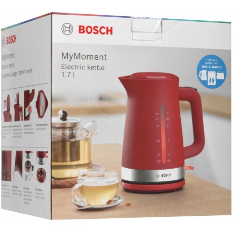 Чайник электрический Bosch TWK4M224 Красный - фото 2