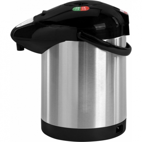 Термопот SONNEN TP-28, 3л, 900 Вт, 1 темп режим, ручной насос, сталь, черный/серебро, 456712 - фото 3