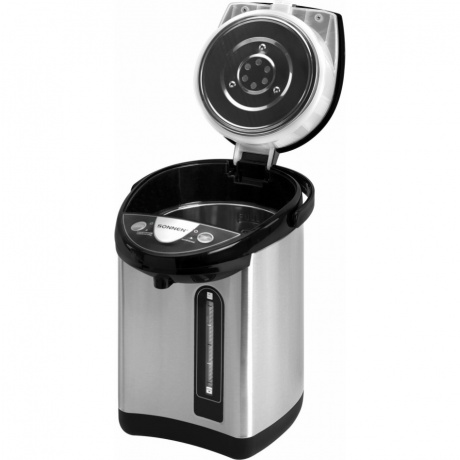 Термопот SONNEN TP-38, 4л, 900 Вт, 1 темп режим, 3 режима подачи воды, сталь, черный/сереб, 456710 - фото 6