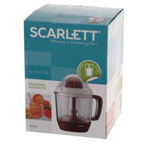 Соковыжималка цитрусовая Scarlett SC-JE50C08 25Вт красный/белый - фото 9