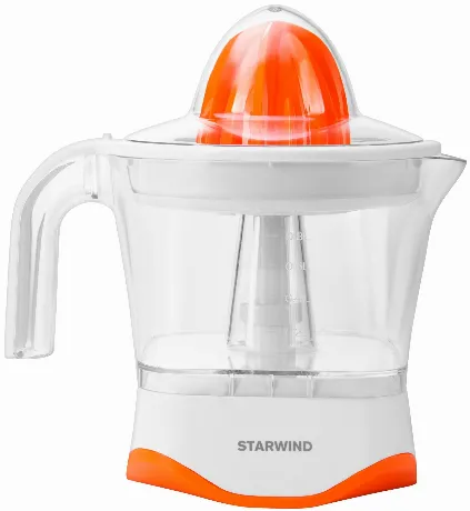 Соковыжималка цитрусовая Starwind SJ 1231 30Вт оранжевый/прозрач...
