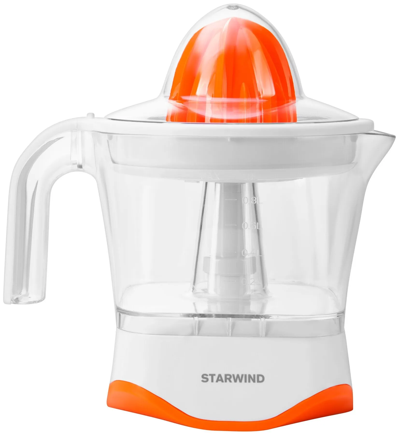 Соковыжималка цитрусовая Starwind SJ 1231 30Вт оранжевый/прозрачный - фото 1